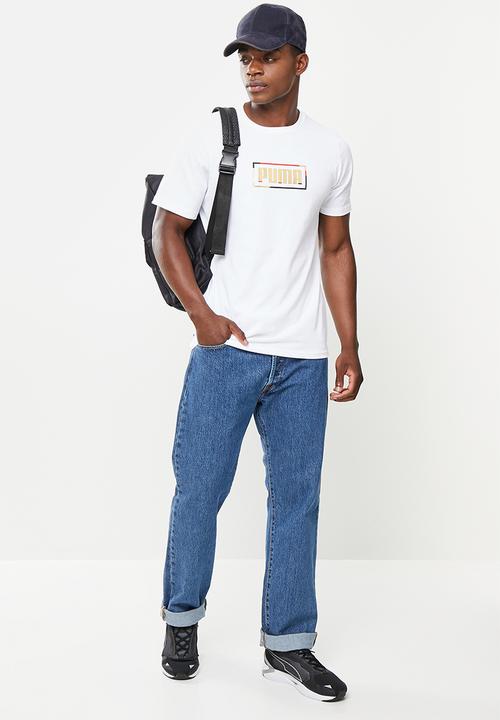 PUMA - Puma graphic metallic tee - white