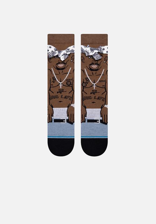 Stance Socks - Tupac resurrected socks - brown