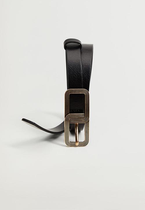 MANGO - Double buckle belt - black