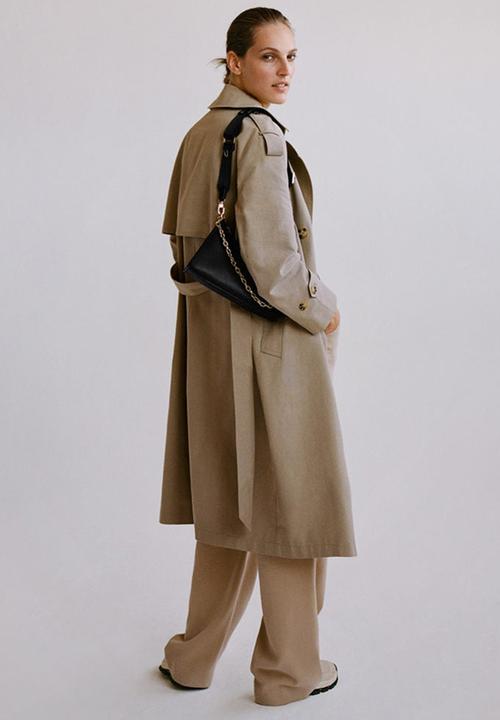 MANGO - Crossbody bag with chain - black