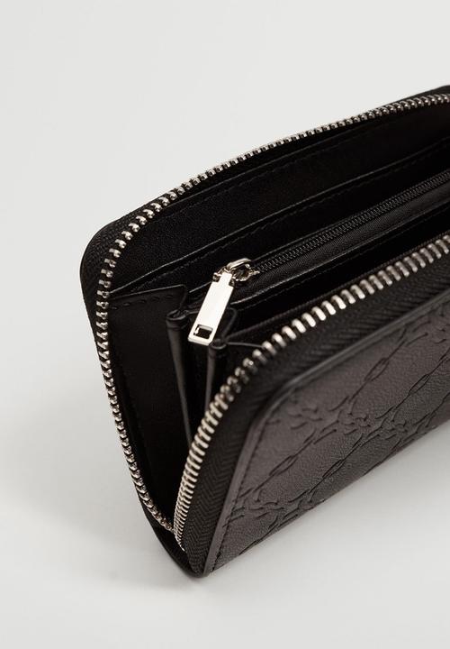 MANGO - Engraved chain wallet - black