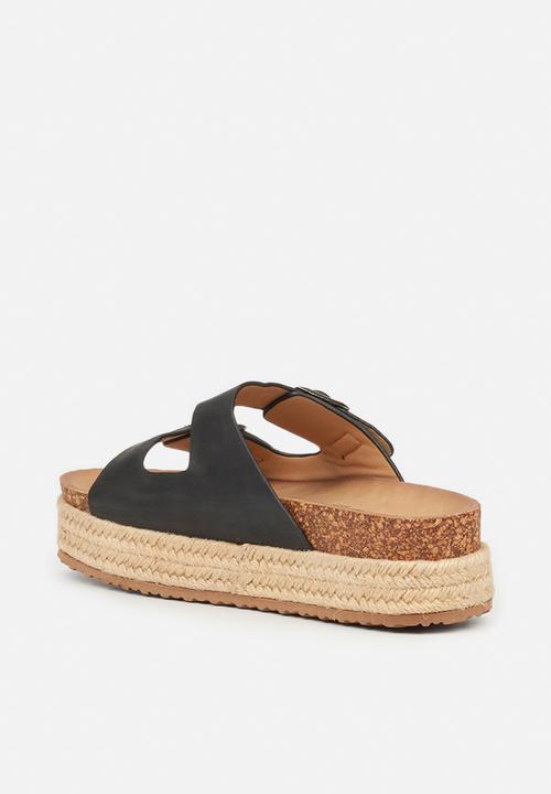 Butterfly Feet - Aloe 1 espadrille flatform sandal - black
