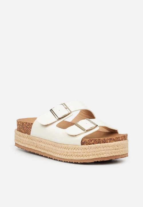 Butterfly Feet - Aloe 1 espadrille flatform sandal - white