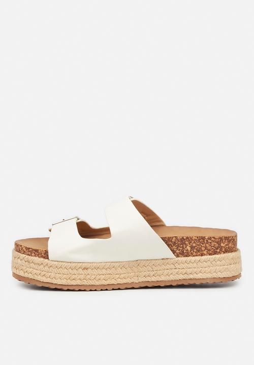 Butterfly Feet - Aloe 1 espadrille flatform sandal - white