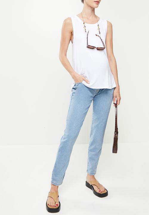 Missguided - Maternity riot over bump stretch jean - blue