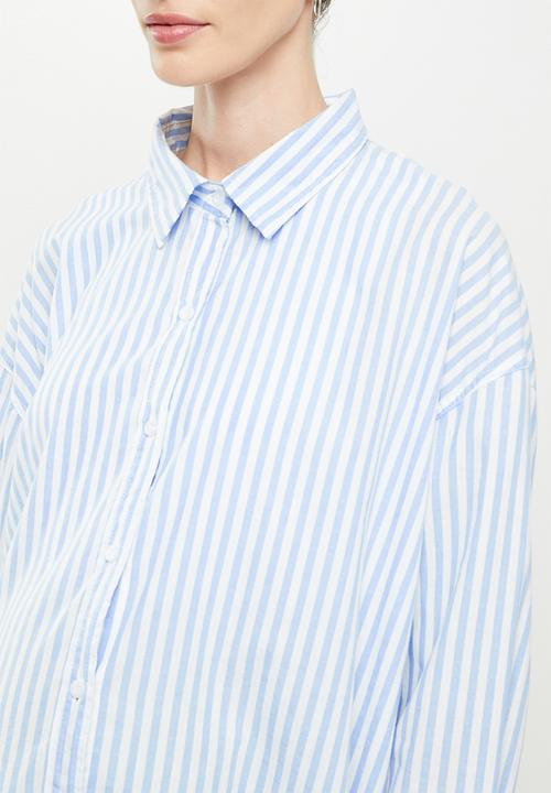 Cotton On - Maternity dad shirt - hayley stripe belle blue