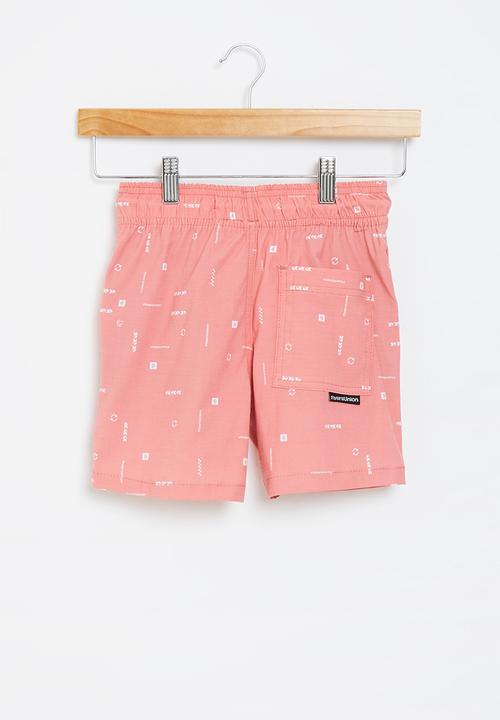 Flyersunion - Printed stretch volley short - pink