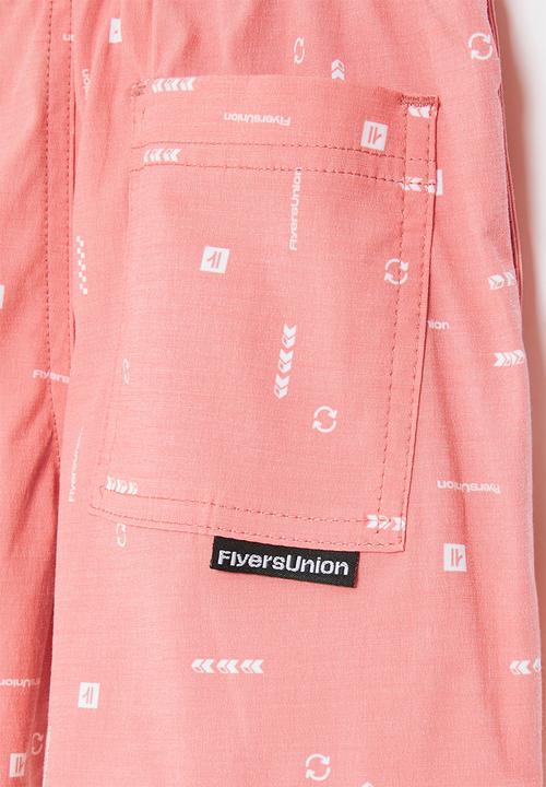 Flyersunion - Printed stretch volley short - pink