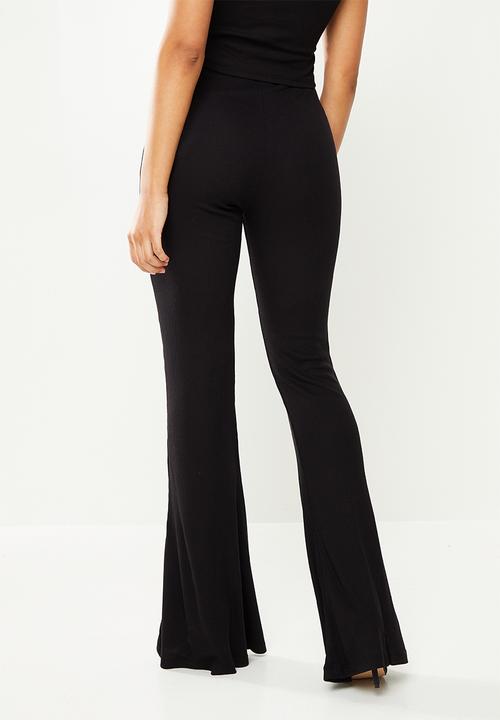 Missguided - Petite 2 pack rib flare 2 pack - brown & black 