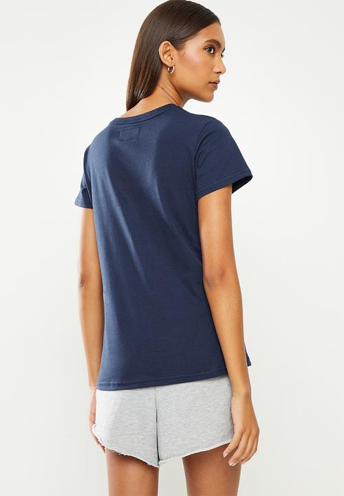 Aca Joe - Ladies aca joe embroidered & printed sj t-shirt - navy