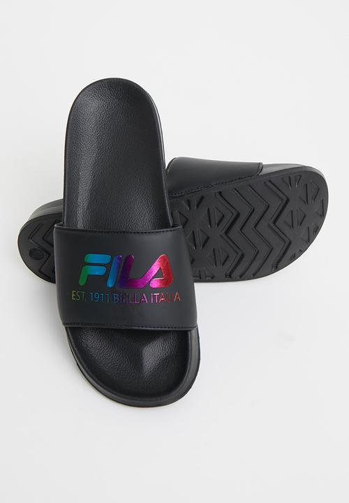 FILA - Biela slide - black