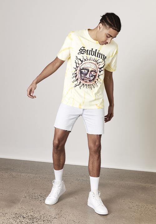 Factorie - Slim cut denim short - bleached blue