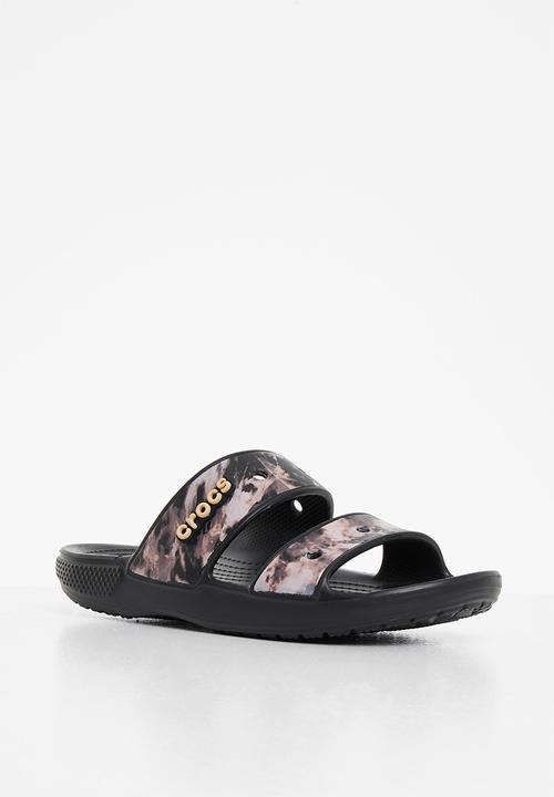 Crocs - Classic crocs bleach dye sandal - black