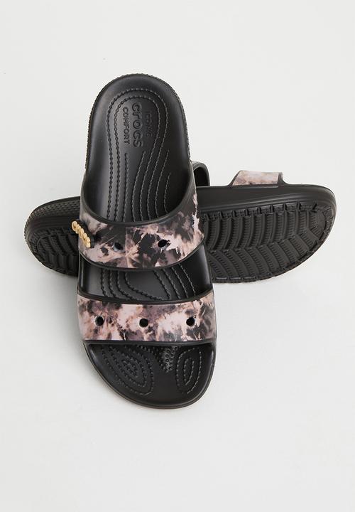 Crocs - Classic crocs bleach dye sandal - black