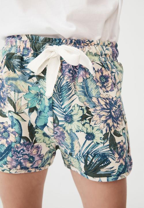 Cotton On - Nina knit short - dark vanilla/tropical floral