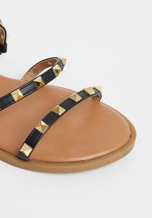 Madison® - Mariska studded ankle strap sandal - black