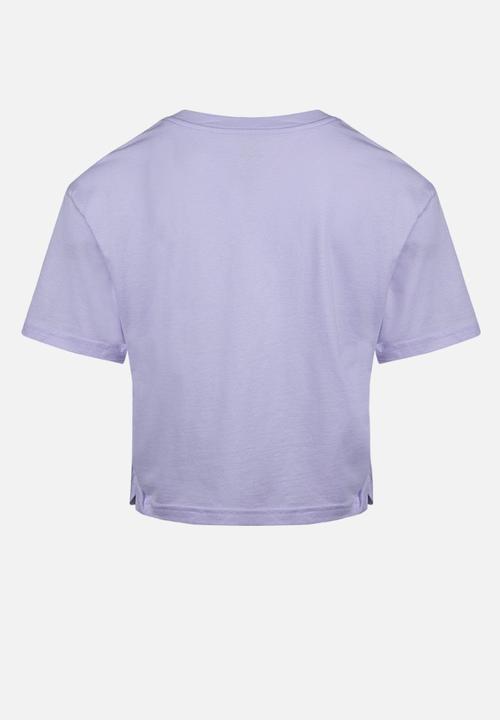 Converse - Converse short sleeve ruched knit top  - violet frost