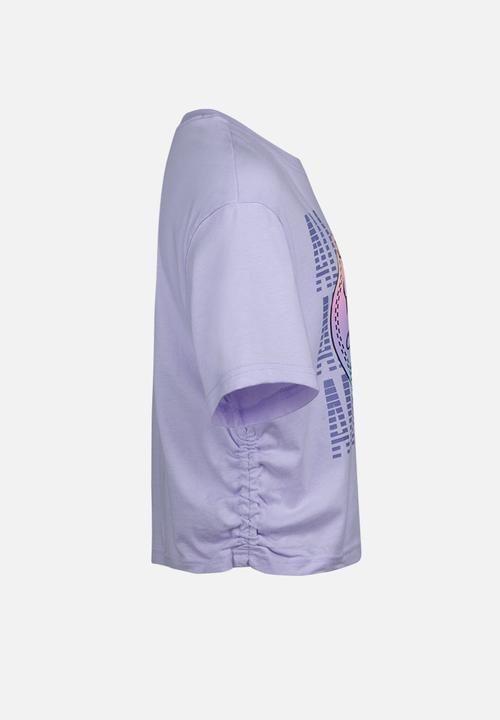 Converse - Converse short sleeve ruched knit top  - violet frost