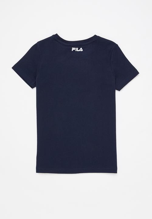 FILA - Mono deckle T-shirt - peacoat
