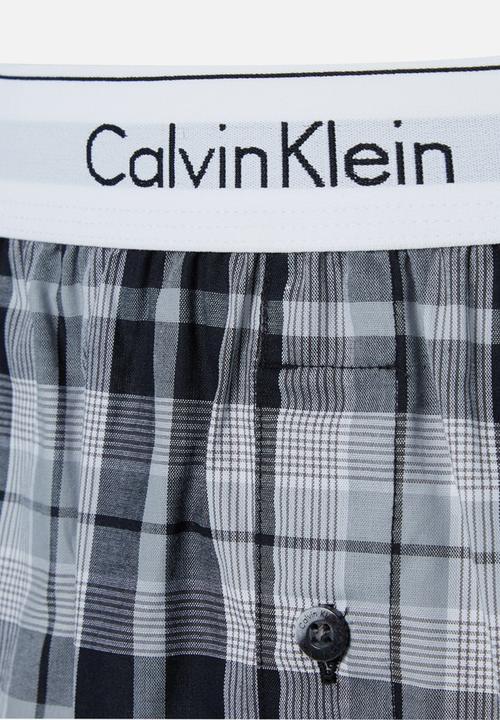 Calvin Klein - Woven boxer slim 2 pack - ryan stripe d well/ hickory plaid b