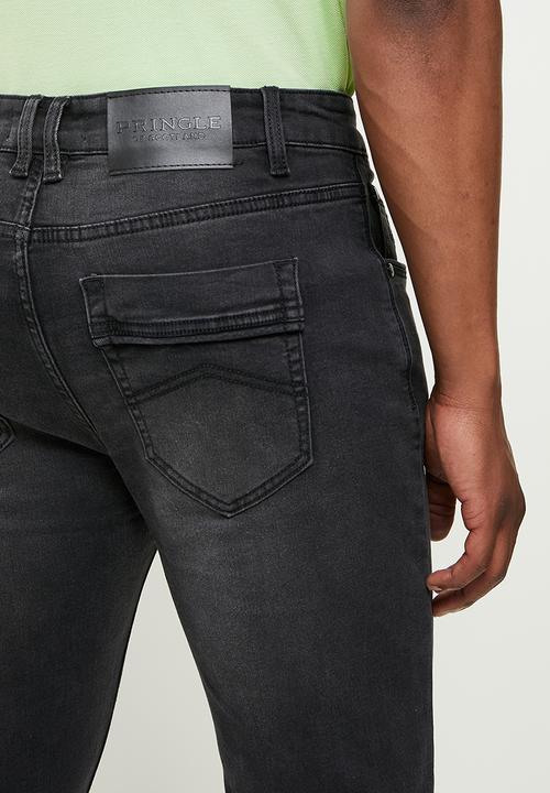 Pringle of Scotland - Washed out black slim fit denim - washed out black