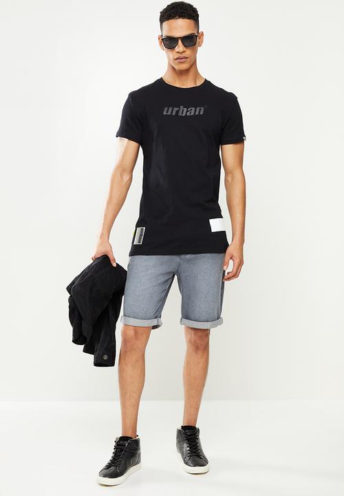 urban° - Urban printed short sleeve tee - black