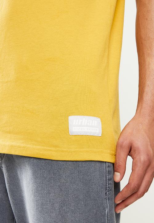urban° - Urban oversized logo print short sleeve tee - yellow