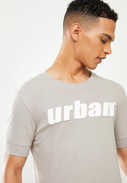 urban° - Urban oversized logo print short sleeve tee - grey