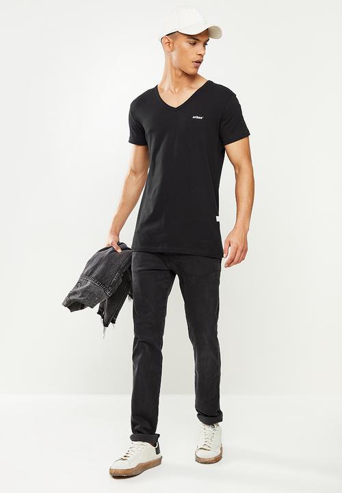 urban° - Urban v-neck short sleeve tee - black