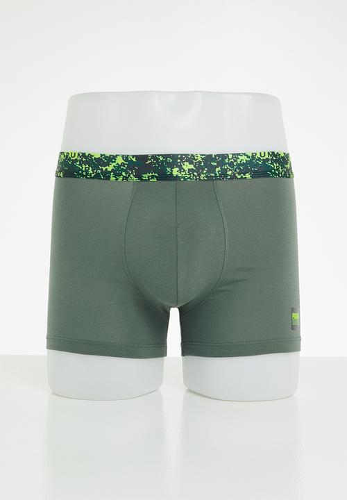 PUMA - Puma men printed elastic boxer 2-pack - green 