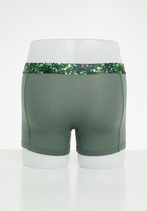 PUMA - Puma men printed elastic boxer 2-pack - green 