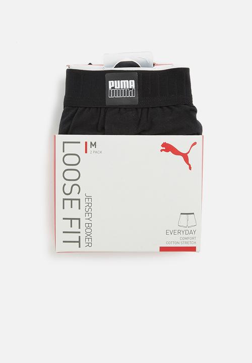 PUMA - Puma men loose jersey boxer 2-pack - black