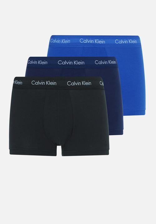 Calvin Klein - 3 Pack low rise trunk - black & blue