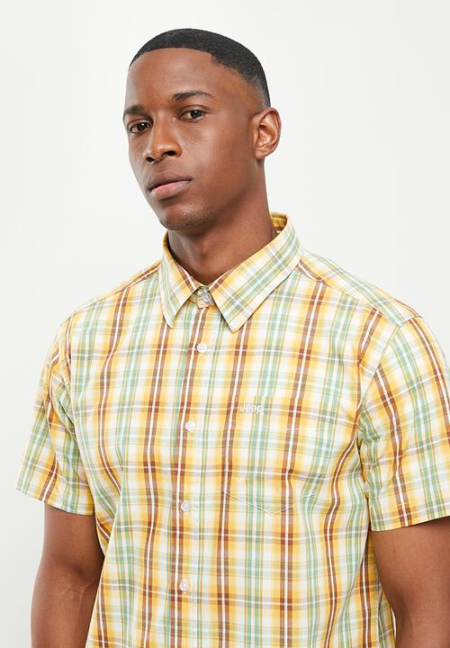 JEEP - Ss yd check shirt-bali stone/red check-jeep