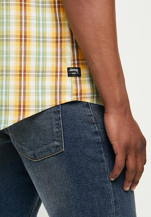 JEEP - Ss yd check shirt-bali stone/red check-jeep