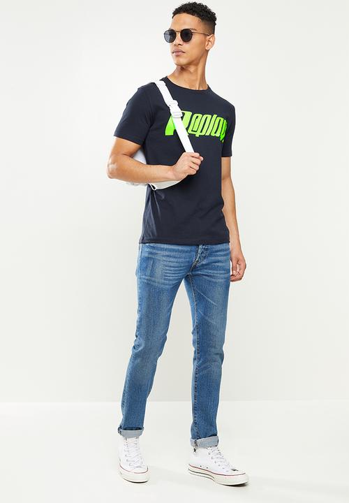 Replay - Replay large print tee - navy