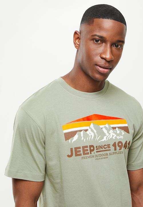 JEEP - High density logo print tee - green