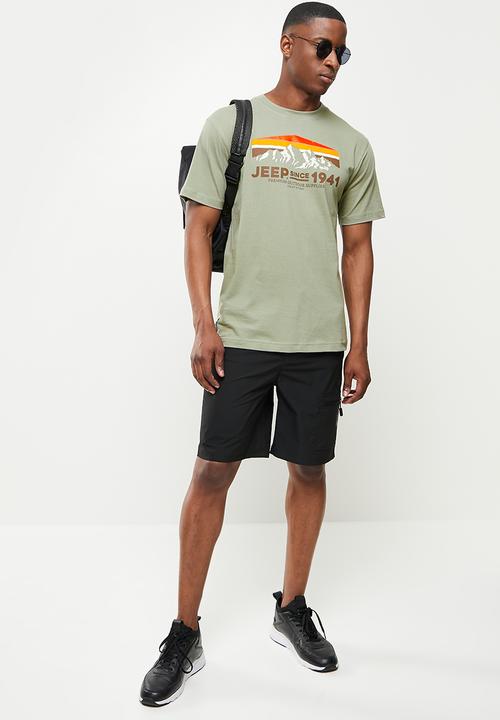 JEEP - High density logo print tee - green
