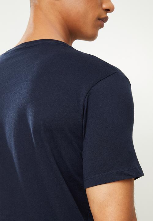 Replay - Printed line chest tee - navy