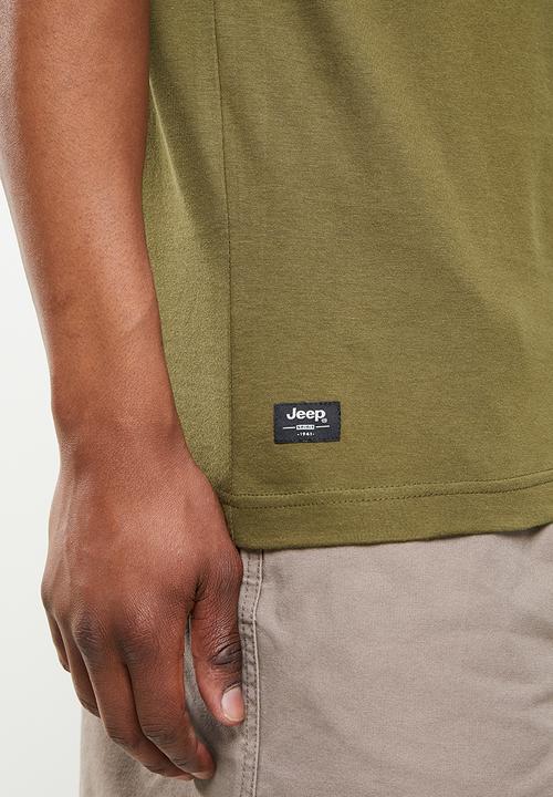 JEEP - Basic print graphic tee-silvered green-jeep