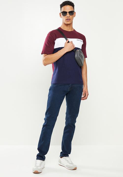 Pierre Cardin - Cut & sew colour block - maroon