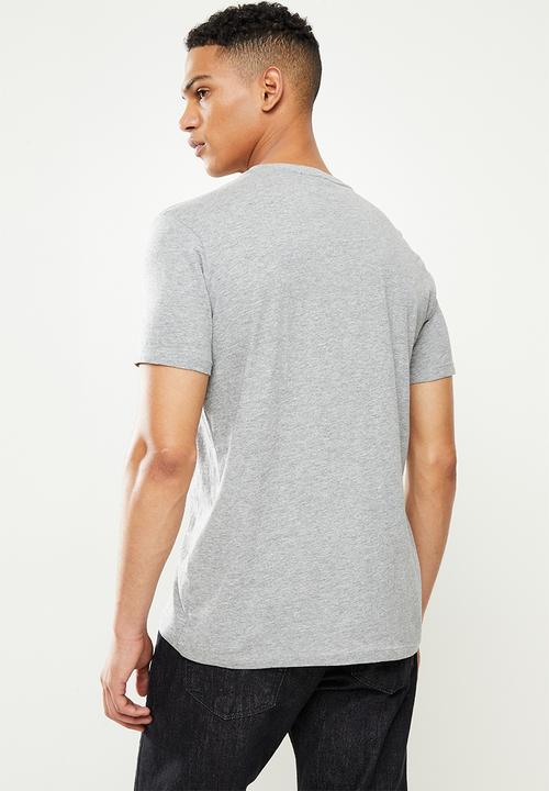 Replay - Replay large print tee - grey melange