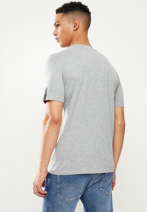 Replay - Left arm patch tee - grey melange