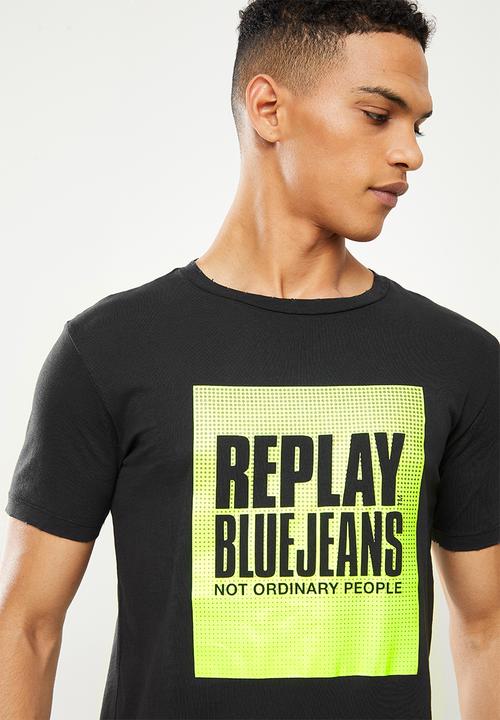 Replay - Square printed tee - black