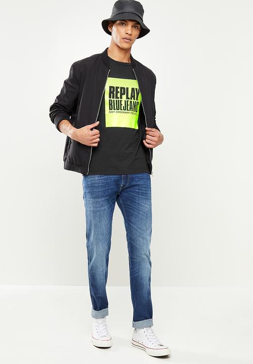 Replay - Square printed tee - black