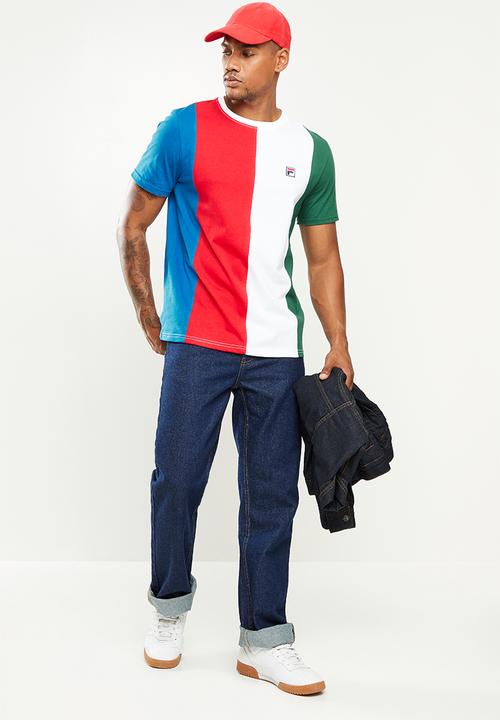 FILA - Fano short sleeve tee - blue infite/chinese red/white/forest green
