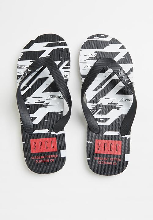 S.P.C.C - Neto regular fit flip-flops - black & white