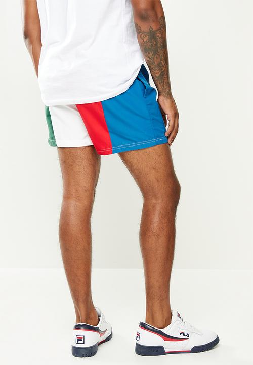 FILA - Fano shorts - blue infite/chinese red/white/forest green
