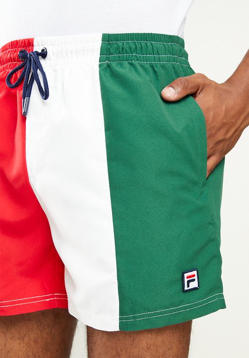 FILA - Fano shorts - blue infite/chinese red/white/forest green