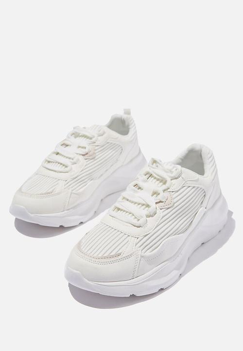 Cotton On - Amelia rib sneaker - white